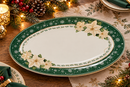 Piatto da Portata Ovale Natalizio in Ceramica – Silent Gold