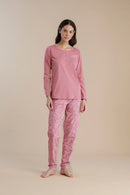 Pigiama donna collo a quattro bottoni cachemire