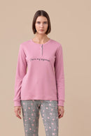 Pigiama donna caldo cotone felpato articolo heart