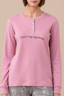 Pigiama donna caldo cotone felpato articolo heart
