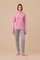 Pigiama donna caldo cotone felpato articolo heart