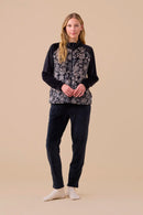 Completo donna ciniglia felpata articolo floreale