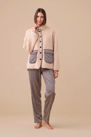 Giacca donna in eco pelliccia con bottoni