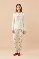 Pigiama donna invernale in caldo cotone articolo Cute Ribbons
