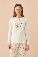 Pigiama donna invernale in caldo cotone articolo Cute Ribbons
