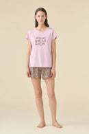 Pigiama donna estivo in cotone articolo animalier