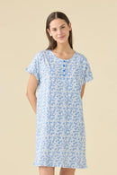 Camicia da notte donna estiva in cotone articolo bloom