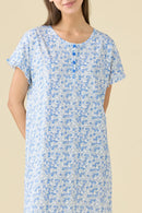 Camicia da notte donna estiva in cotone articolo bloom