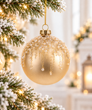 Set 4 Palline di Natale in Vetro Oro Opaco Ø 8 cm