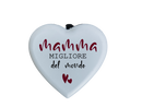Dedica Cuore in legno verniciato Mamma