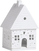 Portacandela in porcellana a forma di casa con cuore