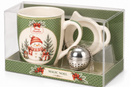 Tazza Natalizia Magic Noel con Infusore e Piattino in Scatola Regalo
