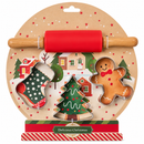 Set Natalizio Mattarello in Silicone Rosso con 3 Stampini in Acciaio – Delicious Christmas