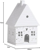 Portacandela in porcellana a forma di casa con cuore