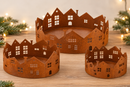 Set 3 Vassoi Decorativi in Corten – Villaggio Natalizio