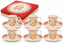 Set 6 Tazzine da Caffè Natalizie con Piattino in New Bone – Delicious Christmas