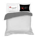 Completo letto Scritte d'Amore in raso di cotone
