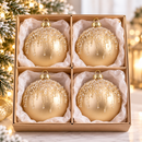 Set 4 Palline di Natale in Vetro Oro Opaco Ø 8 cm