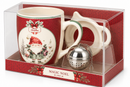 Tazza Natalizia Magic Noel con Infusore e Piattino in Scatola Regalo