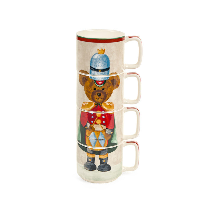 Set di 4 tazze soldatino Bear Wonderland