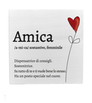 Dedica in legno verniciato Amica