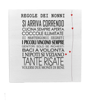 Dedica in legno verniciato con delle Regole dei nonni