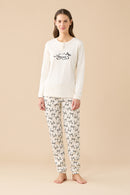Pigiama donna invernale in caldo cotone articolo Cute Ribbons