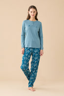 Pigiama donna plus caldo cotone articolo Bloom