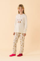 Pigiama bambina invernale caldo cotone articolo Teddy
