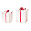 S/2 scatole con fiocco in metallo (bianco) – La giostra di Amelie