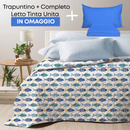 Trapuntino 2 Posti Sespi BLU di SG HOME + Completo Letto Tinta Unita