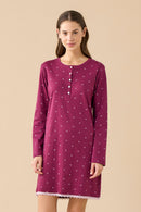 Camicia da notte donna in caldo cotone articolo Bloom