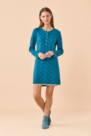 Camicia da notte donna in caldo cotone articolo Bloom