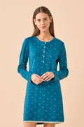 Camicia da notte donna in caldo cotone articolo Bloom