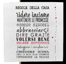 Quadro Artigianale in Legno Regole della casa