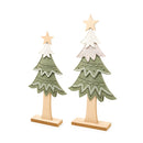 Set da 2 alberi in feltro con base in legno – Bosco incantato