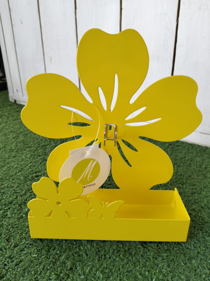 Porta zampirone in metallo da appoggio fiore giallo