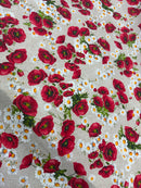 Tessuto Papavero rosso