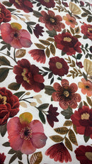 Tessuto Panama “Fiori Rossi” – Altezza 280 cm