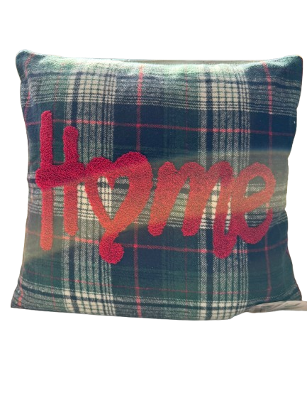 CUSCINO IN LANA COTTA CON RICAMO HOME NOAH