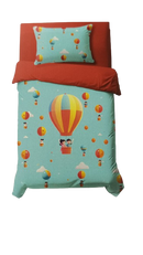 Completo lenzuola copriletto mongolfiera