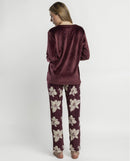 Pigiama Donna ADMAS Luxury White Flowers – Bordeaux