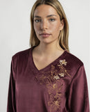 Pigiama Donna ADMAS Luxury White Flowers – Bordeaux
