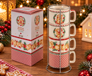 Set 4 Tazze Natalizie con Supporto e Scatola Regalo – Delicious Christmas