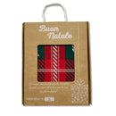 Tovaglia in scatola regalo Gretel Pinetti rossi e verdi
