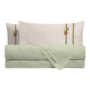 Completo Letto Matrimoniale in Cotone Country Bloom Green