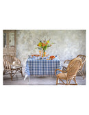 Tovaglia decorativa a quadretti blu con gala Linda – Blanc Mariclò