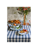 Tovaglia decorativa a quadretti blu con gala Linda – Blanc Mariclò