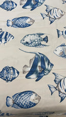 Tessuto Panama di cotone Mediteranno Blu