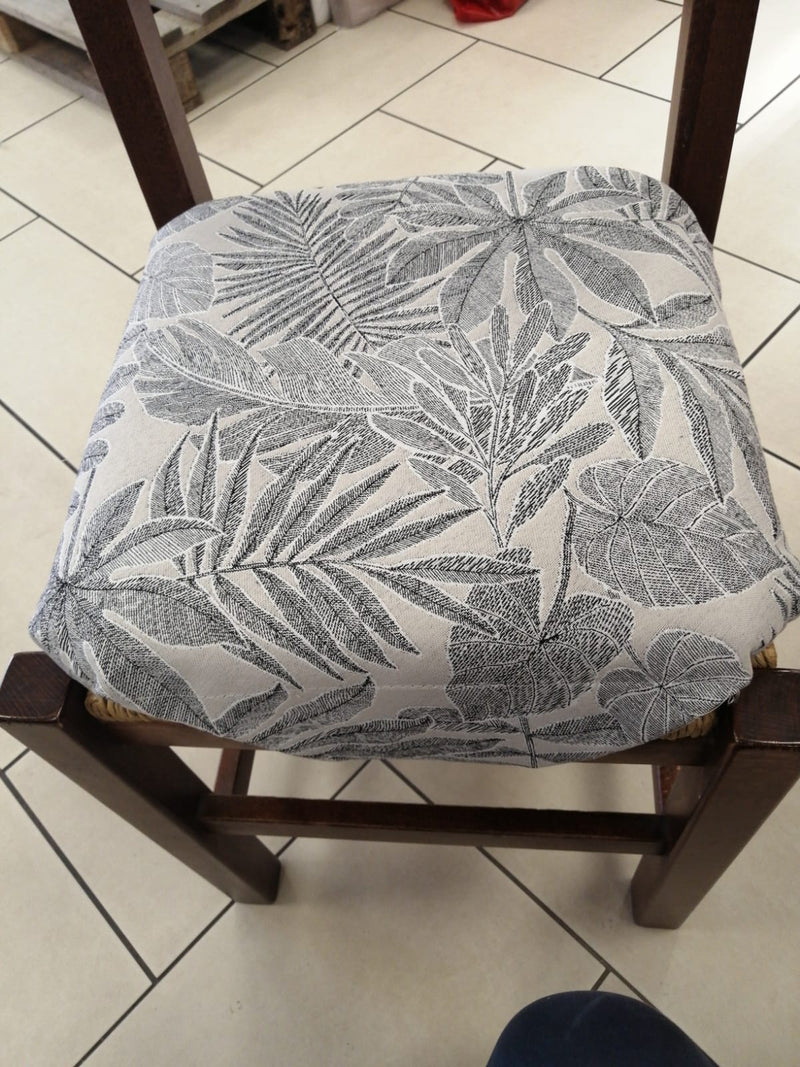 Cuscino per sedia sfoderabile fiori grigi
